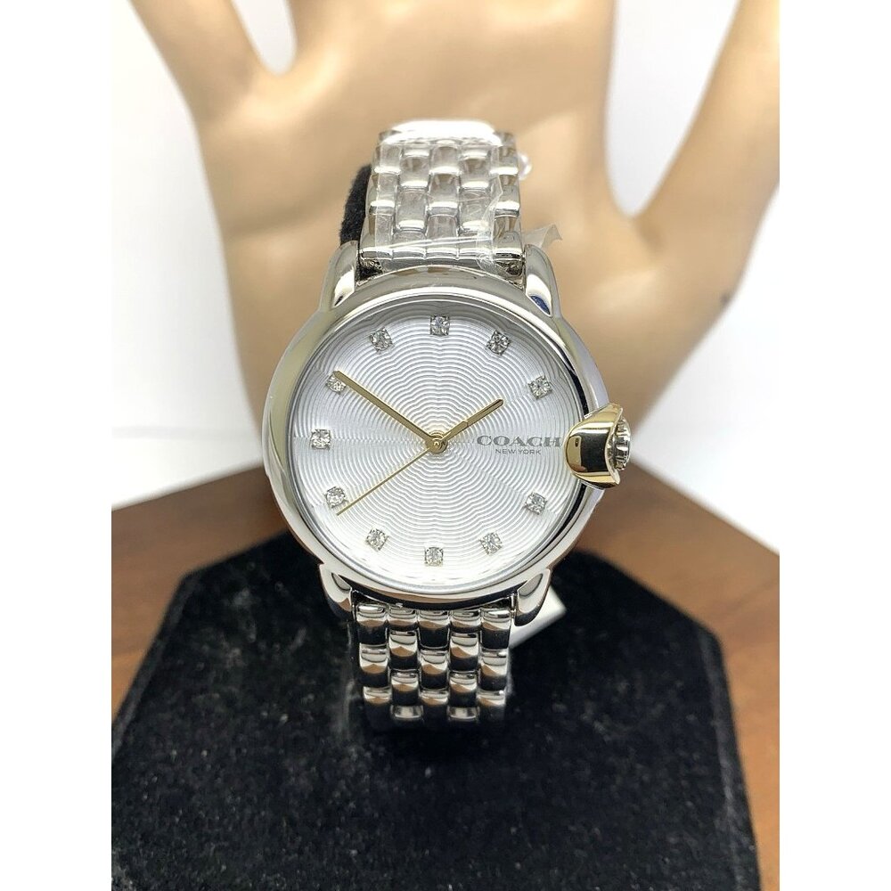 Coach Women's Watch 14503818 Arden Quartz Gemmed Silver Stainless Steel 32mm